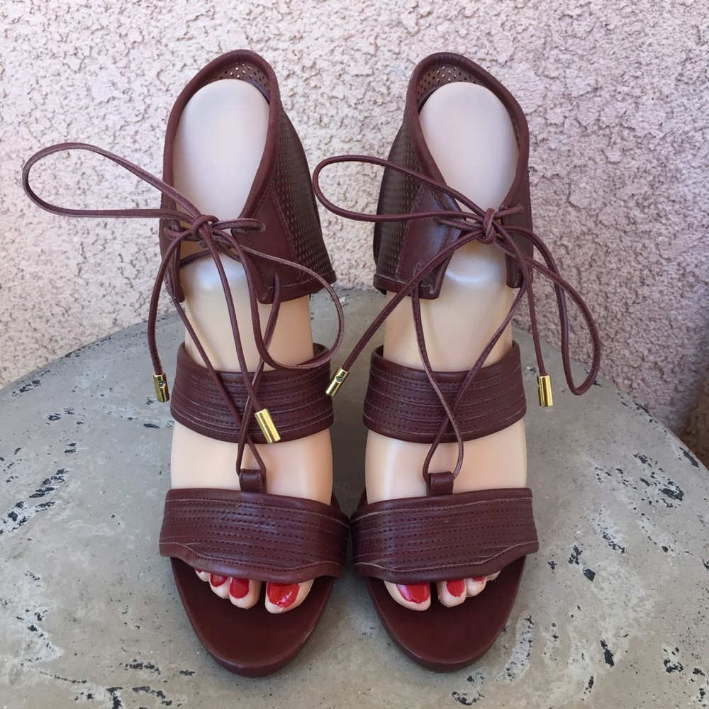Derek Lam Brown Leather‎ Strappy Wedges Size 6